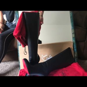 Christian Louboutin black leather boots